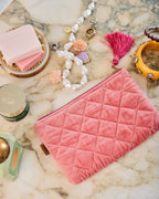 KIP & CO - VELVET COSMETICS PURSE - STRAWBERRY