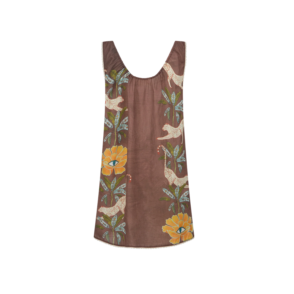WANDERING FOLK - EYE OF THE JUNGLE MINI DRESS - DUNE
