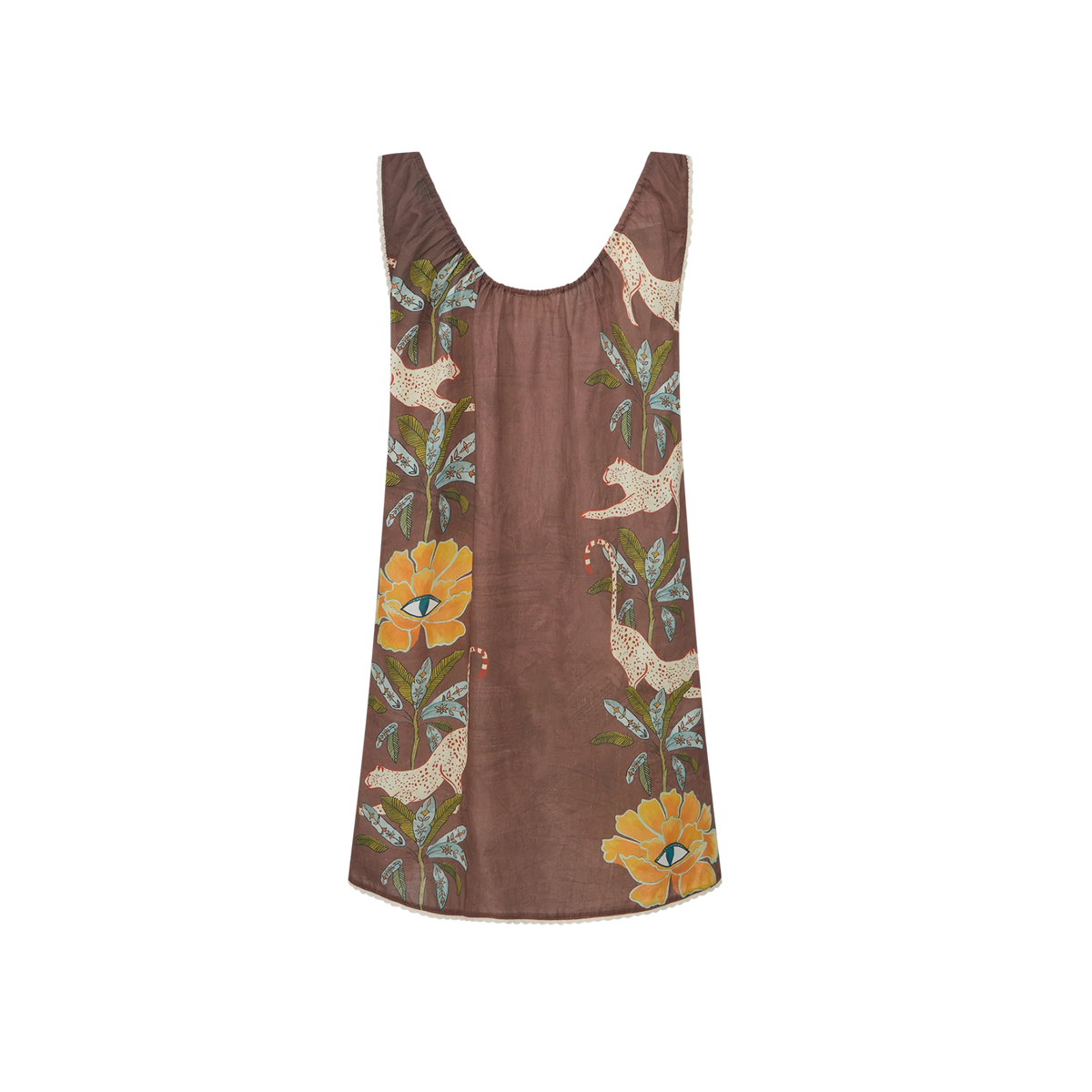 WANDERING FOLK - EYE OF THE JUNGLE MINI DRESS - DUNE