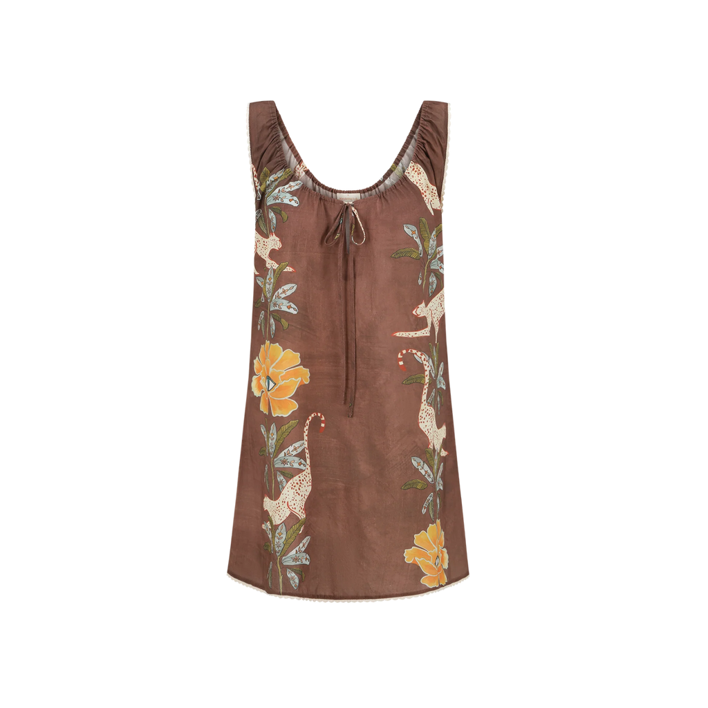 WANDERING FOLK - EYE OF THE JUNGLE MINI DRESS - DUNE