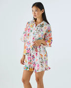 KIP & CO X ROMANCE WAS BORN - ADULT ORGANIC COTTON SHORT SLEEVE SHIRT & SHORT PYJAMA SET - DREAM BLOOM