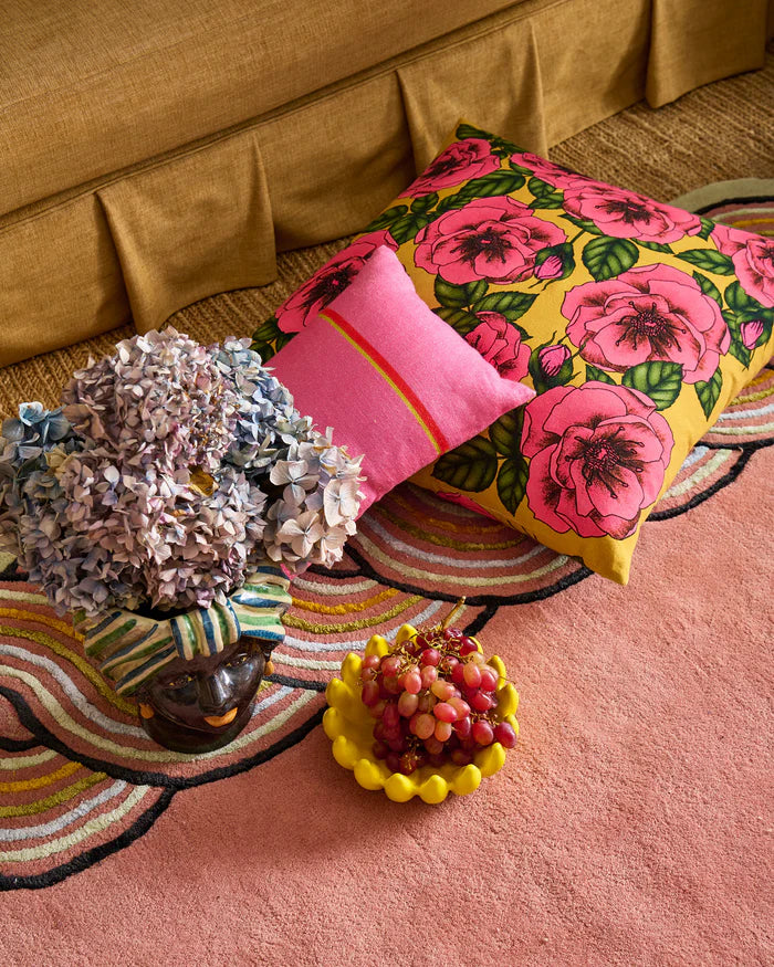 KIP & CO - GOLDEN PEONY EMBROIDERED CUSHION