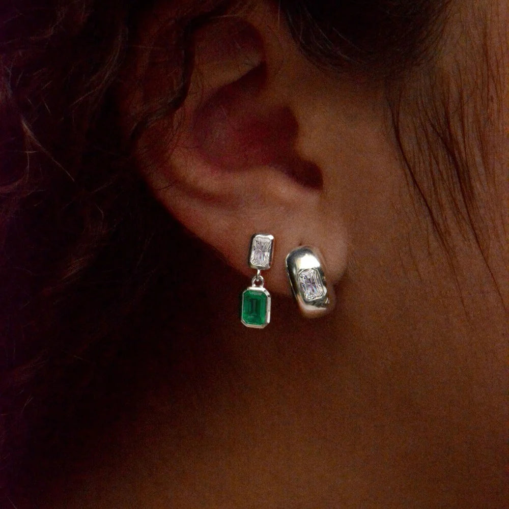 LINDA TAHIJA - ROCCO HUGGIE - LAB GROWN WHITE SAPPHIRE - STERLING SILVER