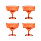 HERE'S HOW - THE RUE MARGARITA ACRYLIC GLASS SET OF 4 - ORANGE