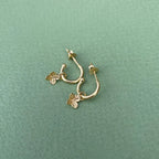 LINDA TAHIJA - HYDRANGEA CHARM HOOP EARRINGS - 18K GOLD VERMEIL