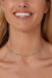 TONIMAY - BEADED APATITE GOLD NECKLACE