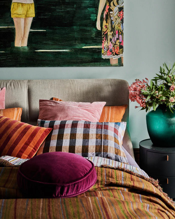 KIP & CO - VELVET PEA CUSHION - ANEMONE