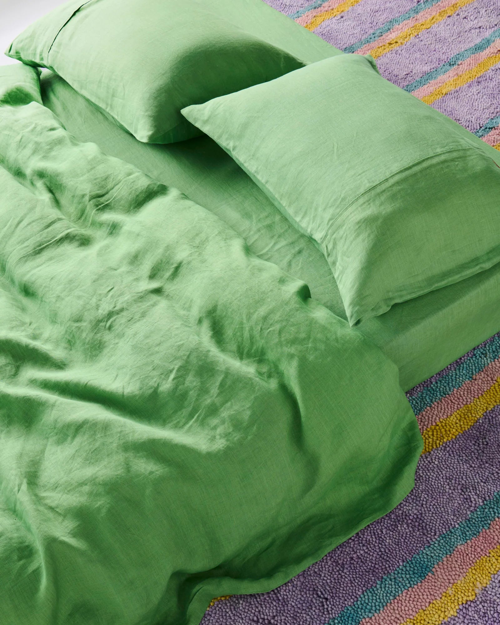 KIP & CO - LINEN PILLOWCASE 2P STD SET - GREEN TEA