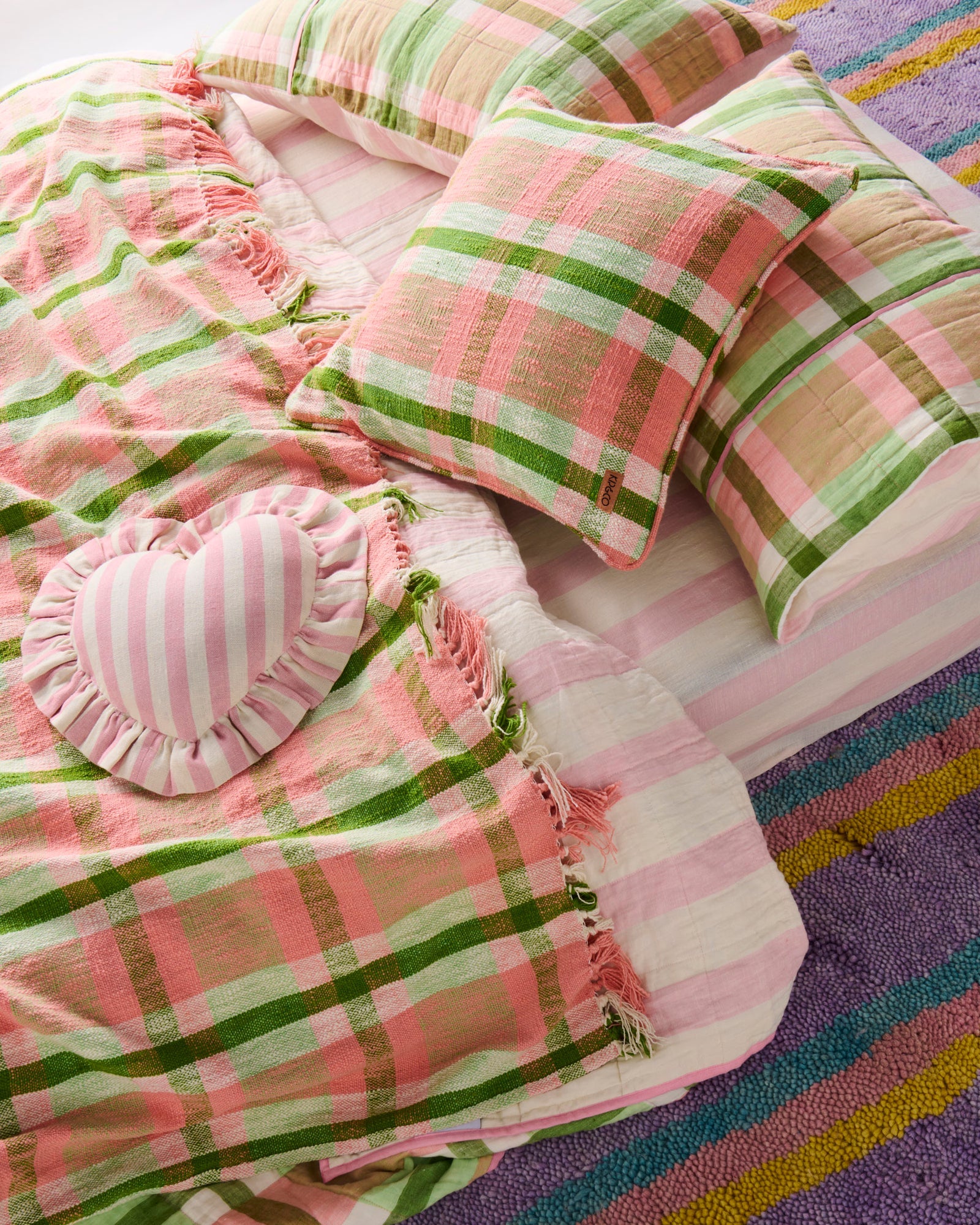 KIP & CO - WOVEN THROW - PISTACHIO TARTAN