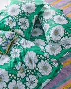 KIP & CO - ORGANIC COTTON QUILT COVER - TUMBLING FLOWERS GREEN