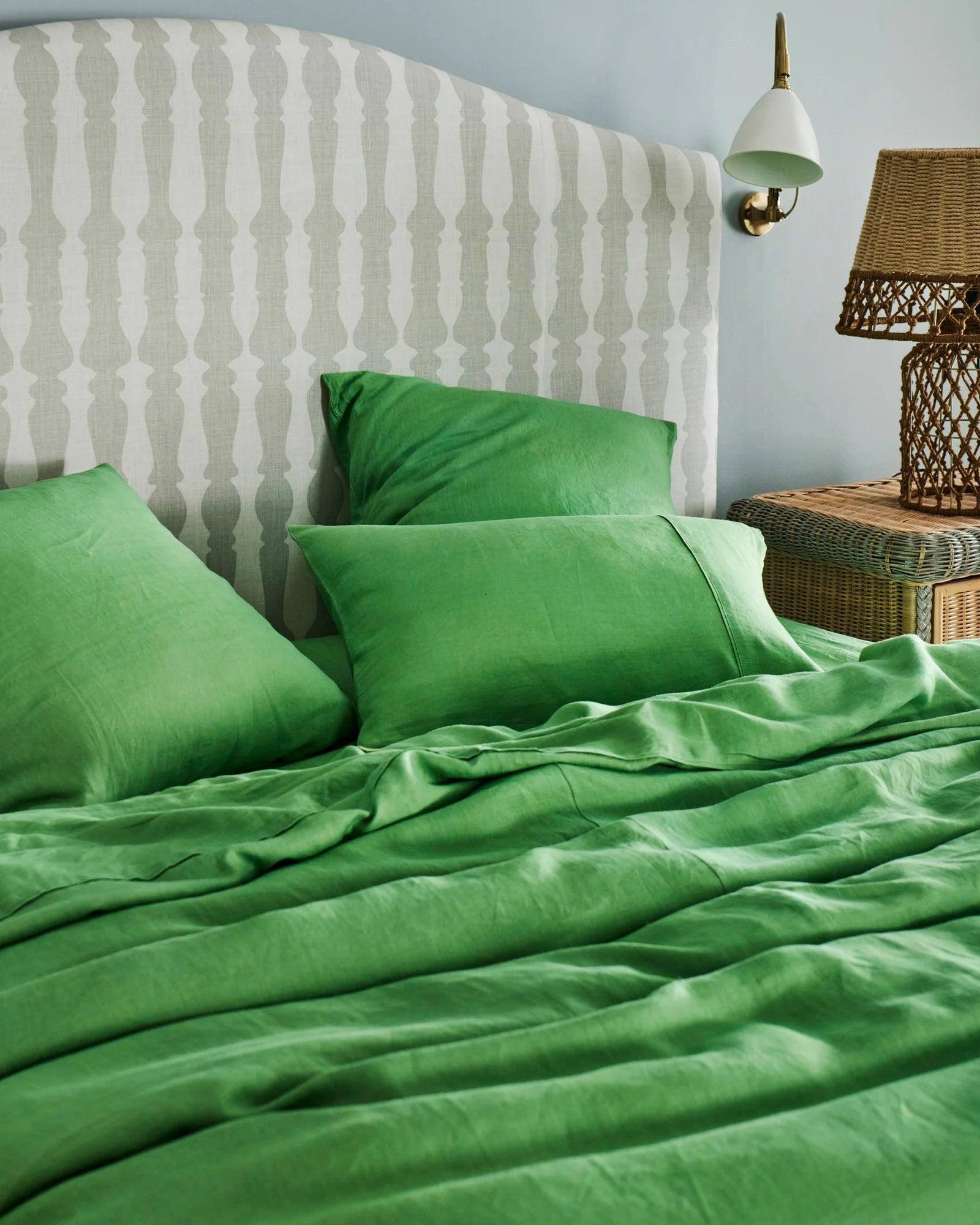KIP & CO - LINEN PILLOWCASE 2P STD SET - GREEN TEA