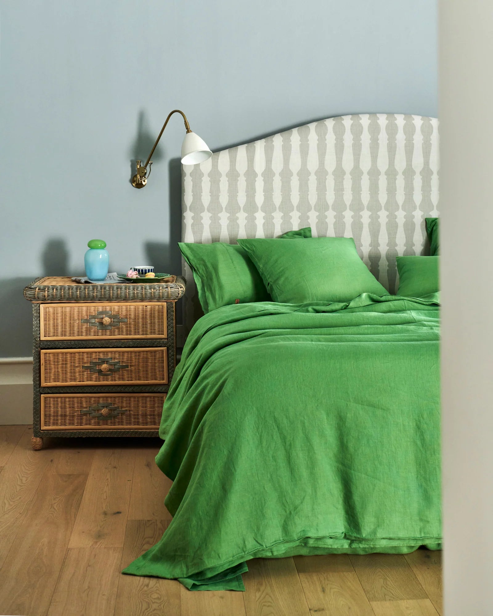 KIP & CO - LINEN PILLOWCASE 2P STD SET - GREEN TEA