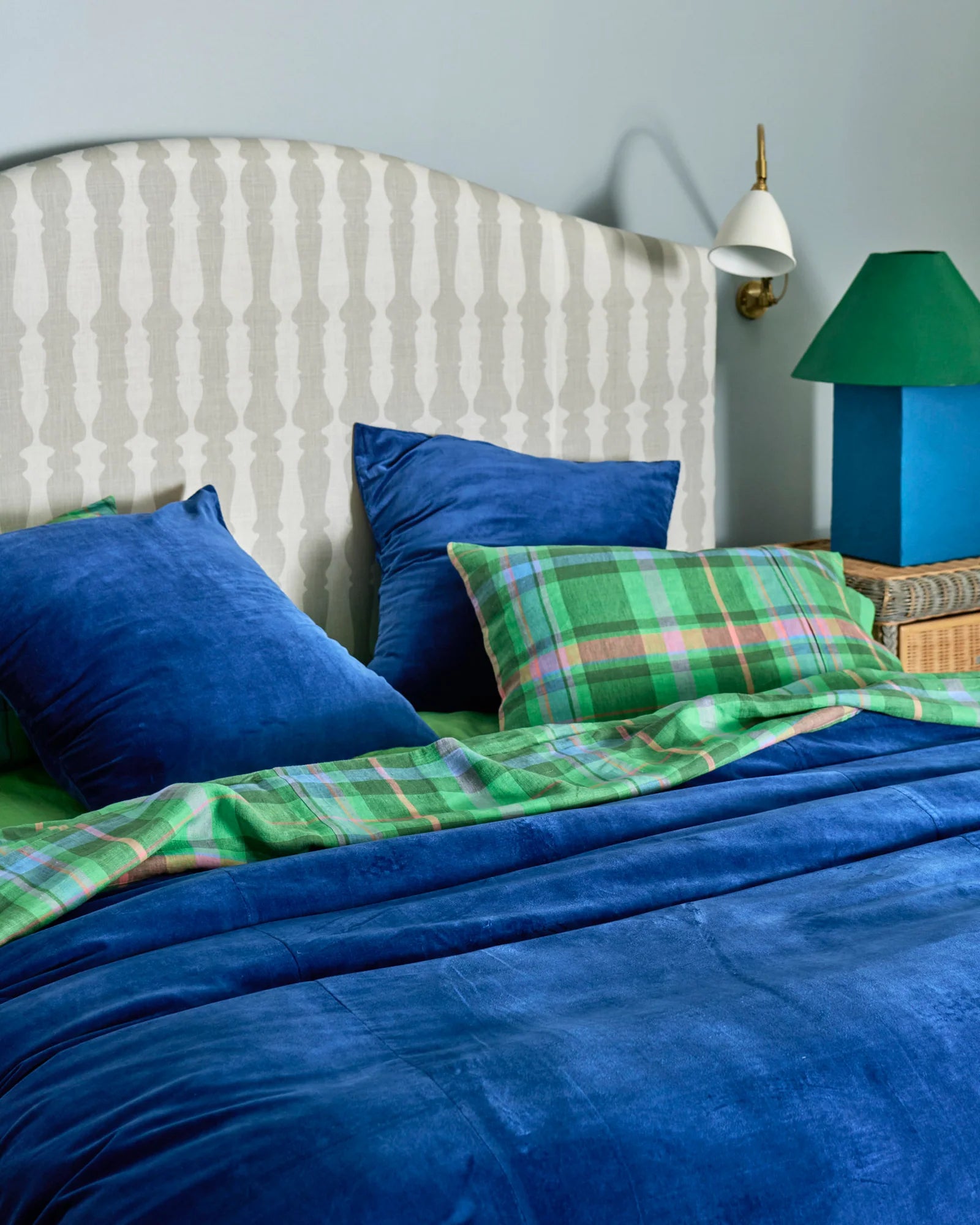 KIP & CO - VELVET QUILT COVER - OCEAN