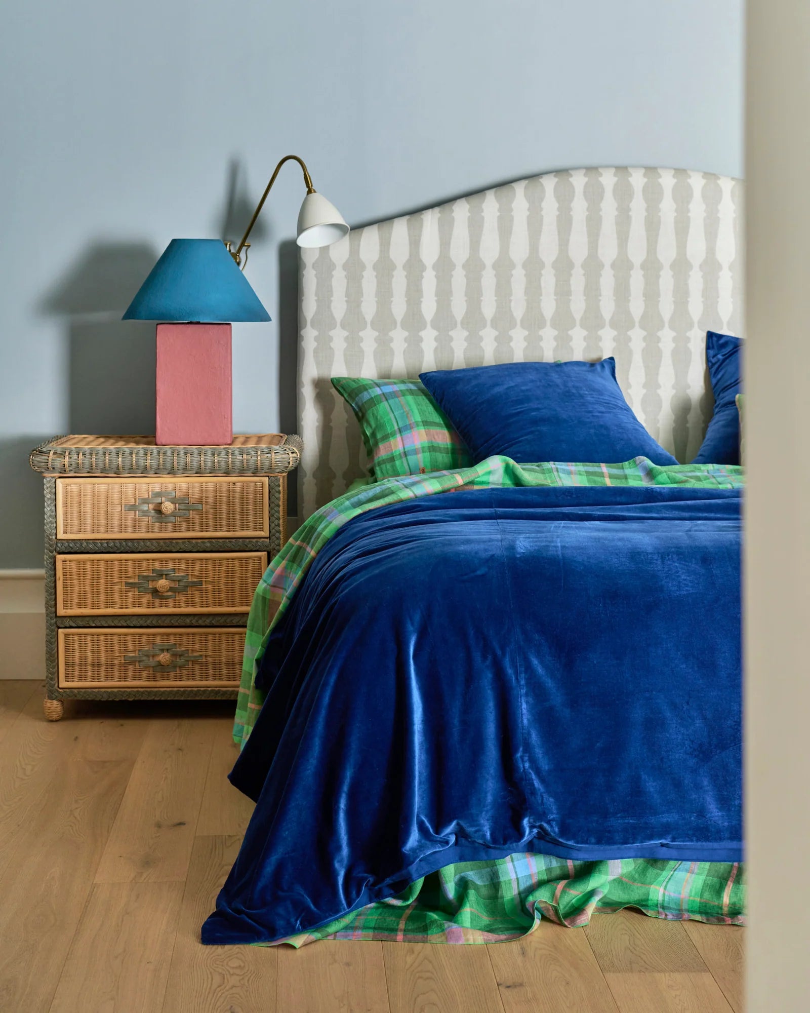 KIP & CO - VELVET QUILT COVER - OCEAN