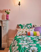 KIP & CO - ORGANIC COTTON QUILT COVER - TUMBLING FLOWERS GREEN