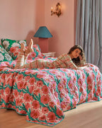KIP & CO - ORGANIC COTTON LONG SLEEVE PYJAMA TOP & SLOUCH PANT SET - PISTACHIO TARTAN