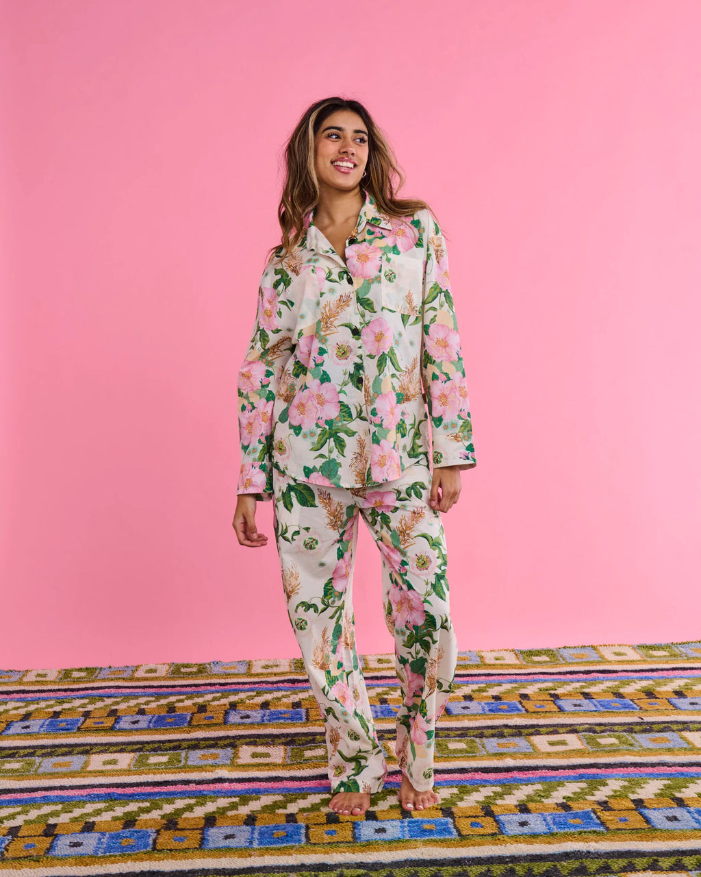KIP & CO - ORGANIC COTTON LONG SLEEVE PYJAMA TOP & PANT SET - SUNDAY STROLL
