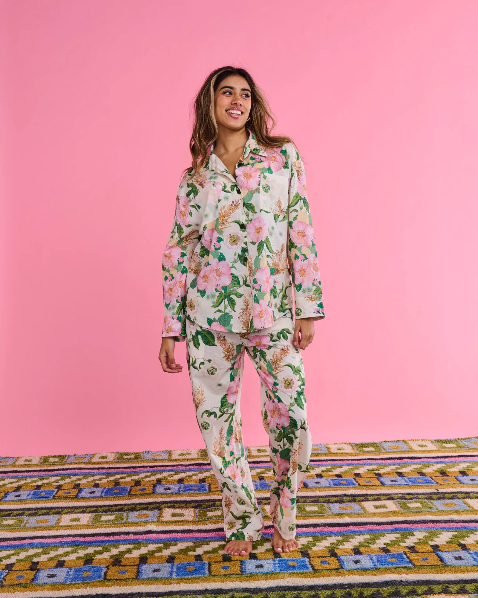 KIP & CO - ORGANIC COTTON LONG SLEEVE PYJAMA TOP & PANT SET - SUNDAY STROLL