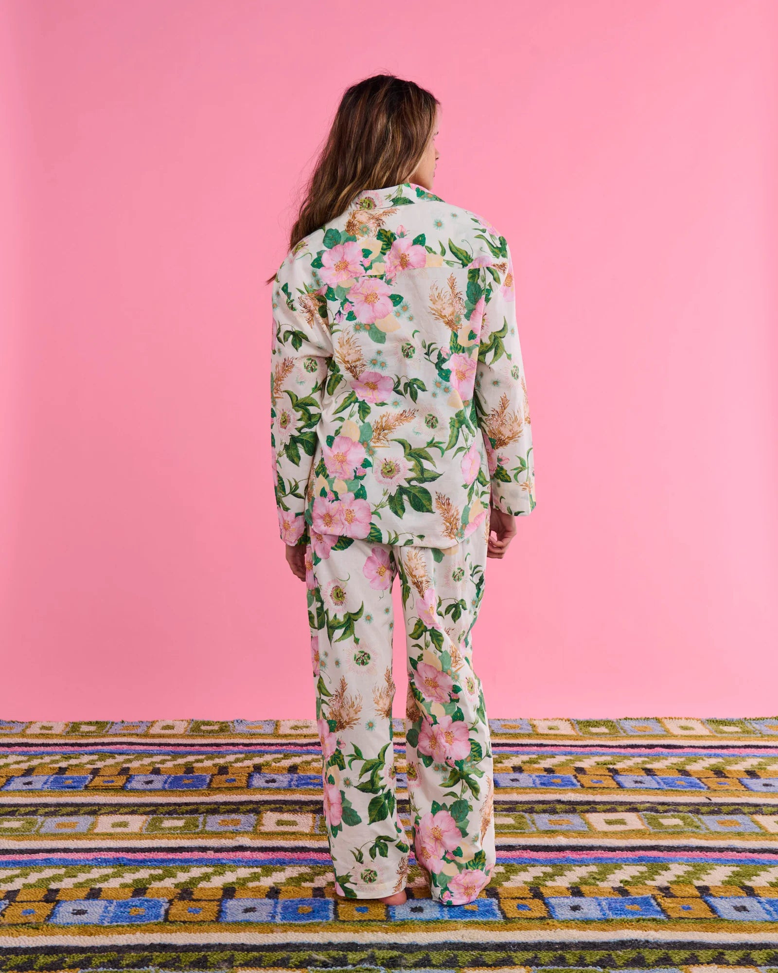 KIP & CO - ORGANIC COTTON LONG SLEEVE PYJAMA TOP & PANT SET - SUNDAY STROLL