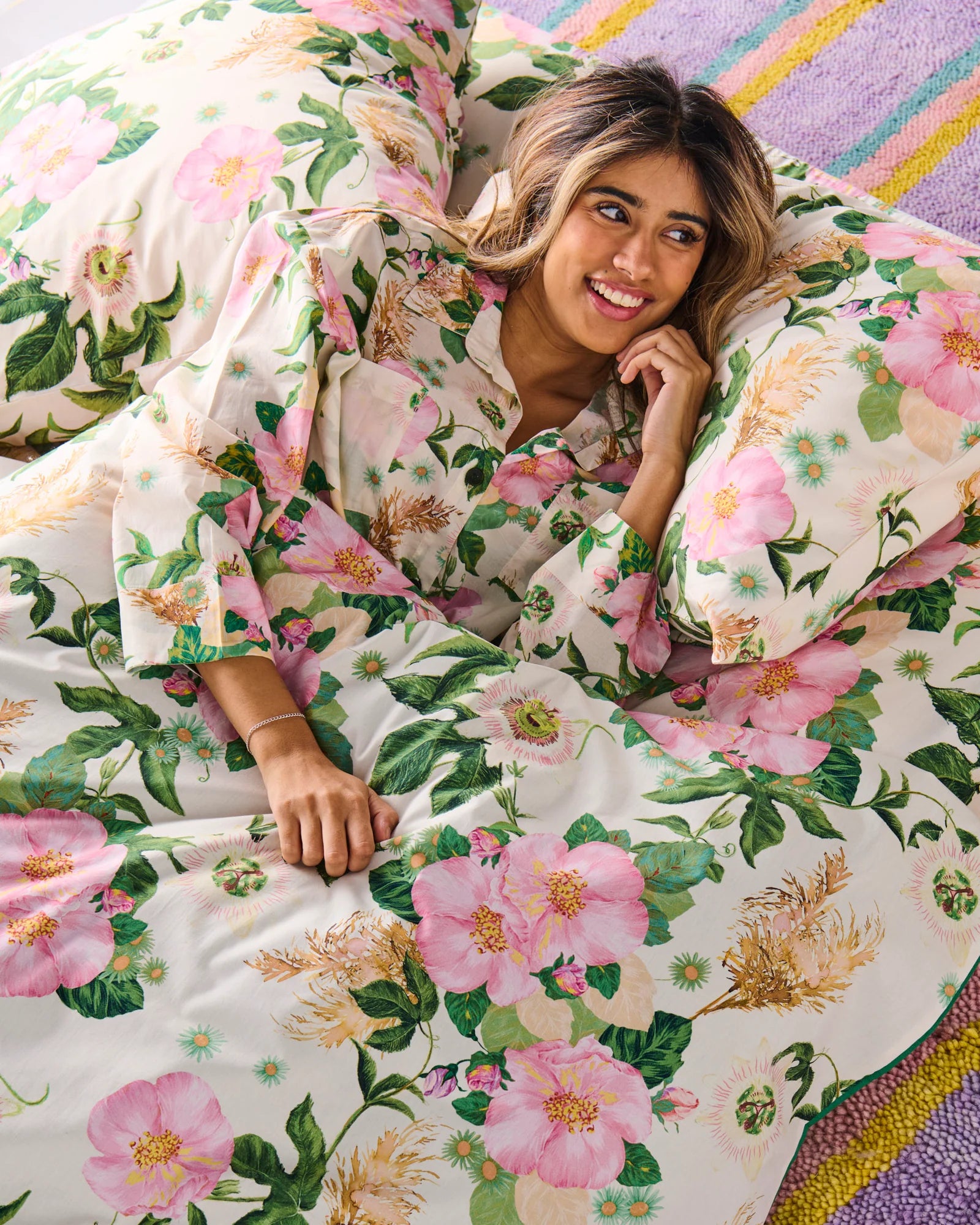 KIP & CO - ORGANIC COTTON LONG SLEEVE PYJAMA TOP & PANT SET - SUNDAY STROLL