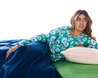 KIP & CO - ORGANIC COTTON LONG SLEEVE NIGHTIE - TUMBLING FLOWERS GREEN