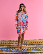 KIP & CO - ORGANIC COTTON LONG SLEEVE NIGHTIE - FOREVER FLORAL LILAC