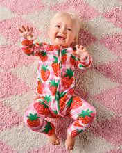 Load image into Gallery viewer, KIP &amp; CO - ORGANIC LONG SLEEVE ZIP ROMPER - STRAWBERRY JAM
