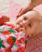 KIP & CO - ORGANIC LONG SLEEVE ZIP ROMPER - STRAWBERRY JAM