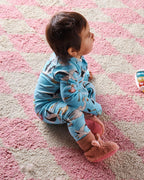 KIP & CO - ORGANIC LONG SLEEVE ZIP ROMPER - SPECIAL DELIVERY
