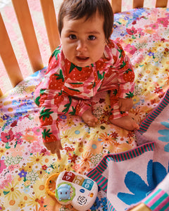 KIP & CO - ORGANIC LONG SLEEVE ZIP ROMPER - STRAWBERRY JAM