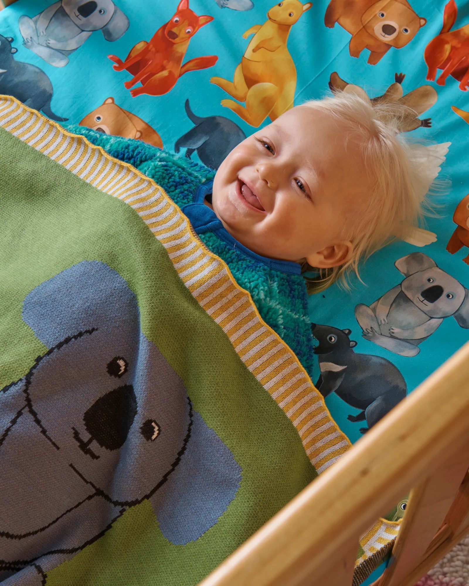 KIP & CO - COTTON KNITTED BLANKET - HOME AMONG THE GUM TREES