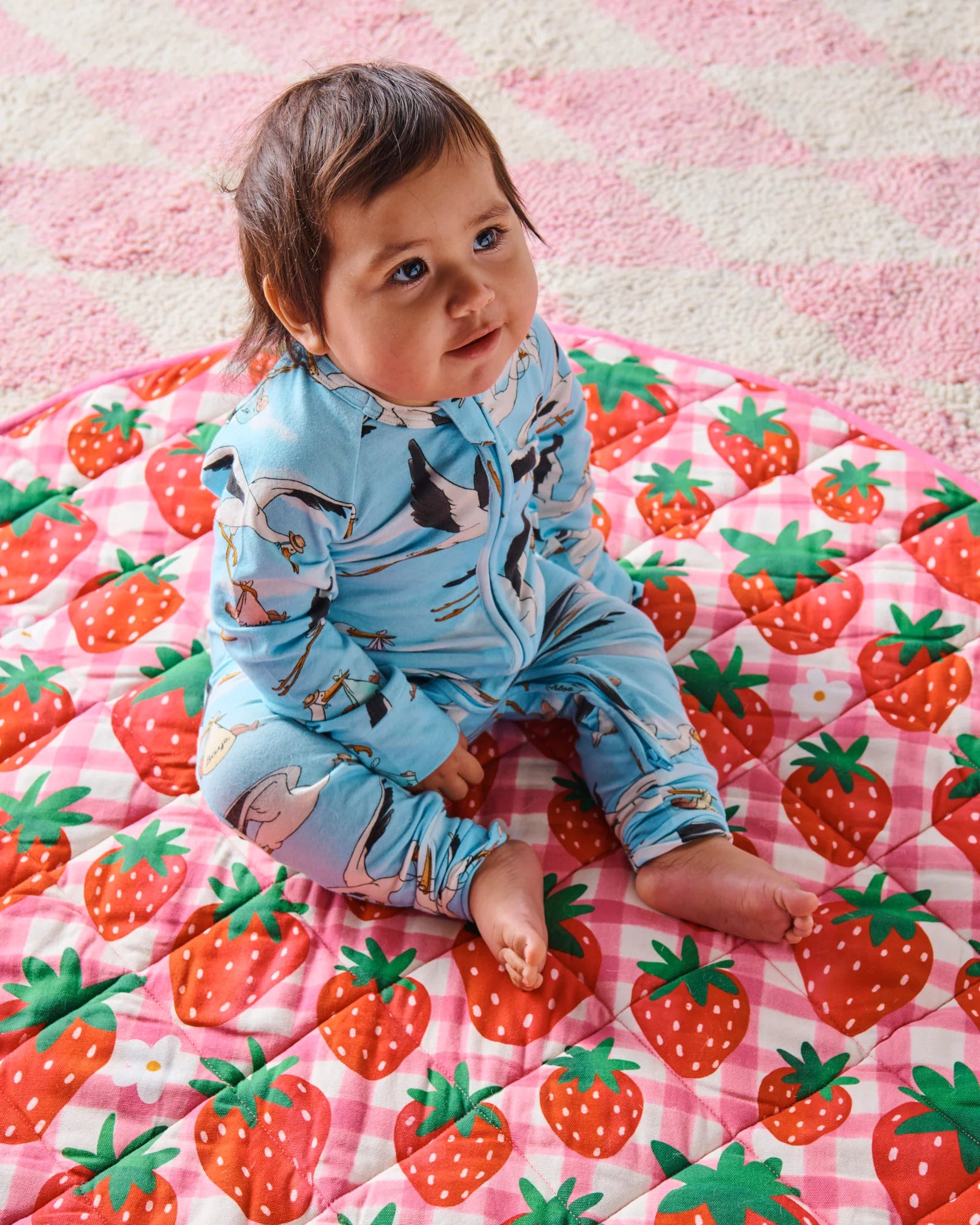 KIP & CO - ORGANIC LONG SLEEVE ZIP ROMPER - SPECIAL DELIVERY
