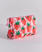 KIP & CO - QUILTED COTTON TOILETRY PURSE - STRAWBERRY JAM