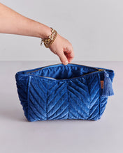 Load image into Gallery viewer, KIP &amp; CO - VELVET TOILETRY BAG - OCEAN DREAMER
