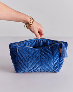 KIP & CO - VELVET TOILETRY BAG - OCEAN DREAMER