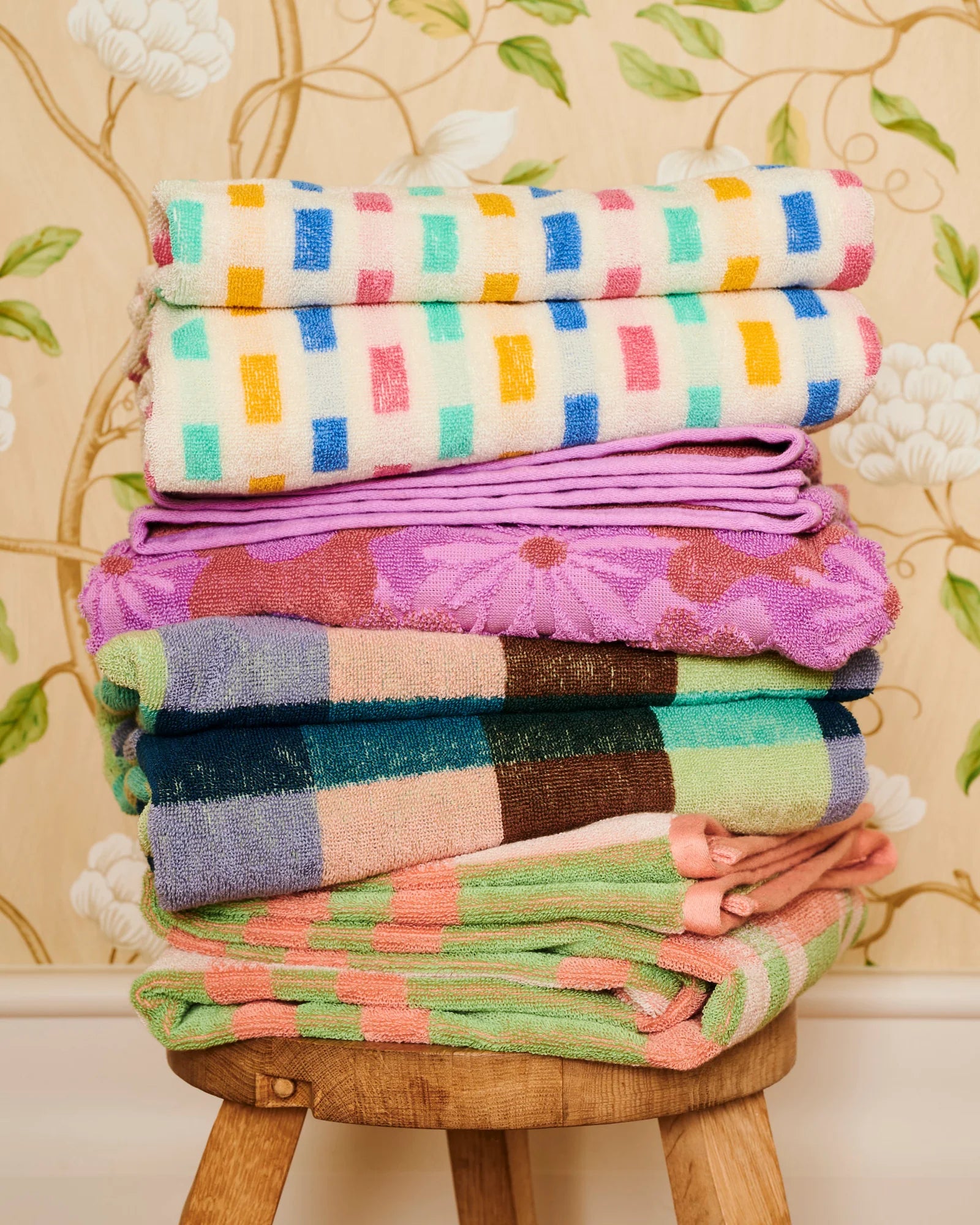 KIP & CO - TERRY HAND TOWEL - PISTACHIO TARTAN