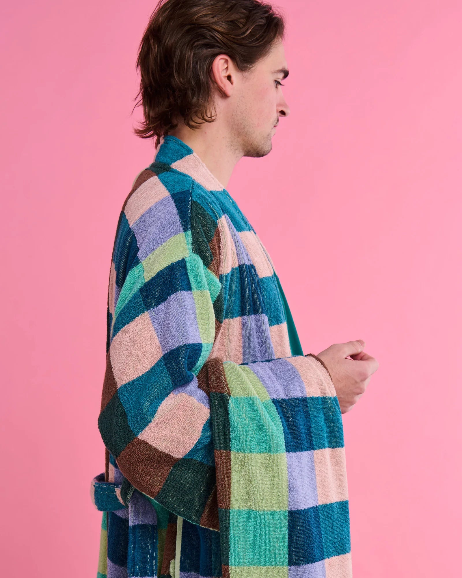 KIP & CO - TERRY BATH TOWEL - WOODLAND TARTAN