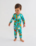 KIP & CO - ORGANIC LONG SLEEVE ZIP ROMPER - HOME AMONG THE GUM TREES