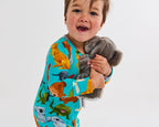 KIP & CO - ORGANIC LONG SLEEVE ZIP ROMPER - HOME AMONG THE GUM TREES
