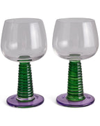KIP & CO - STALK WINE GLASS 2P SET - GARDEN PARTY