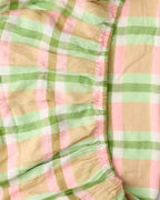 KIP & CO - LINEN FITTED SHEET - PISTACHIO TARTAN