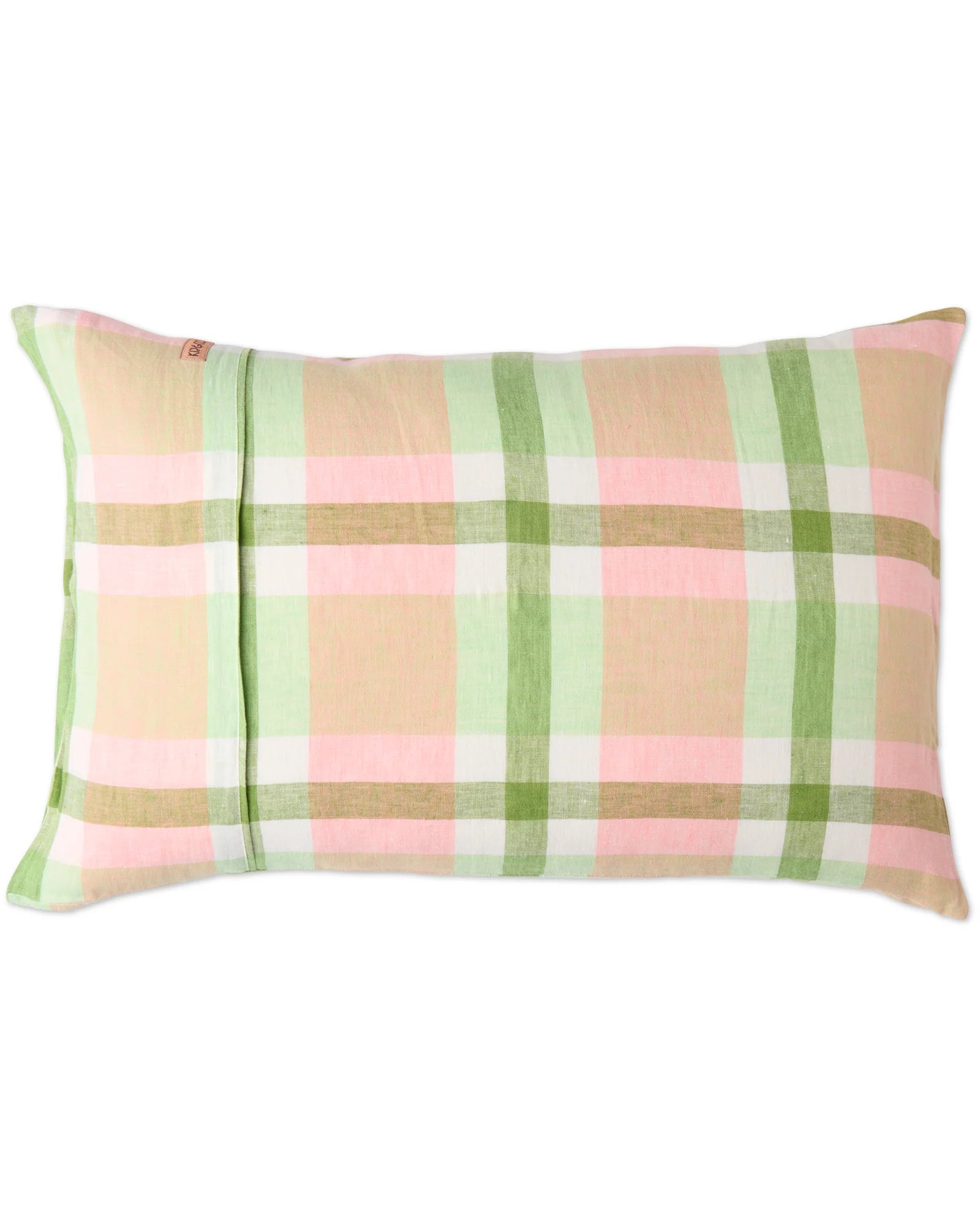 KIP & CO - LINEN PILLOWCASE 2P STD SET - PISTACHIO TARTAN