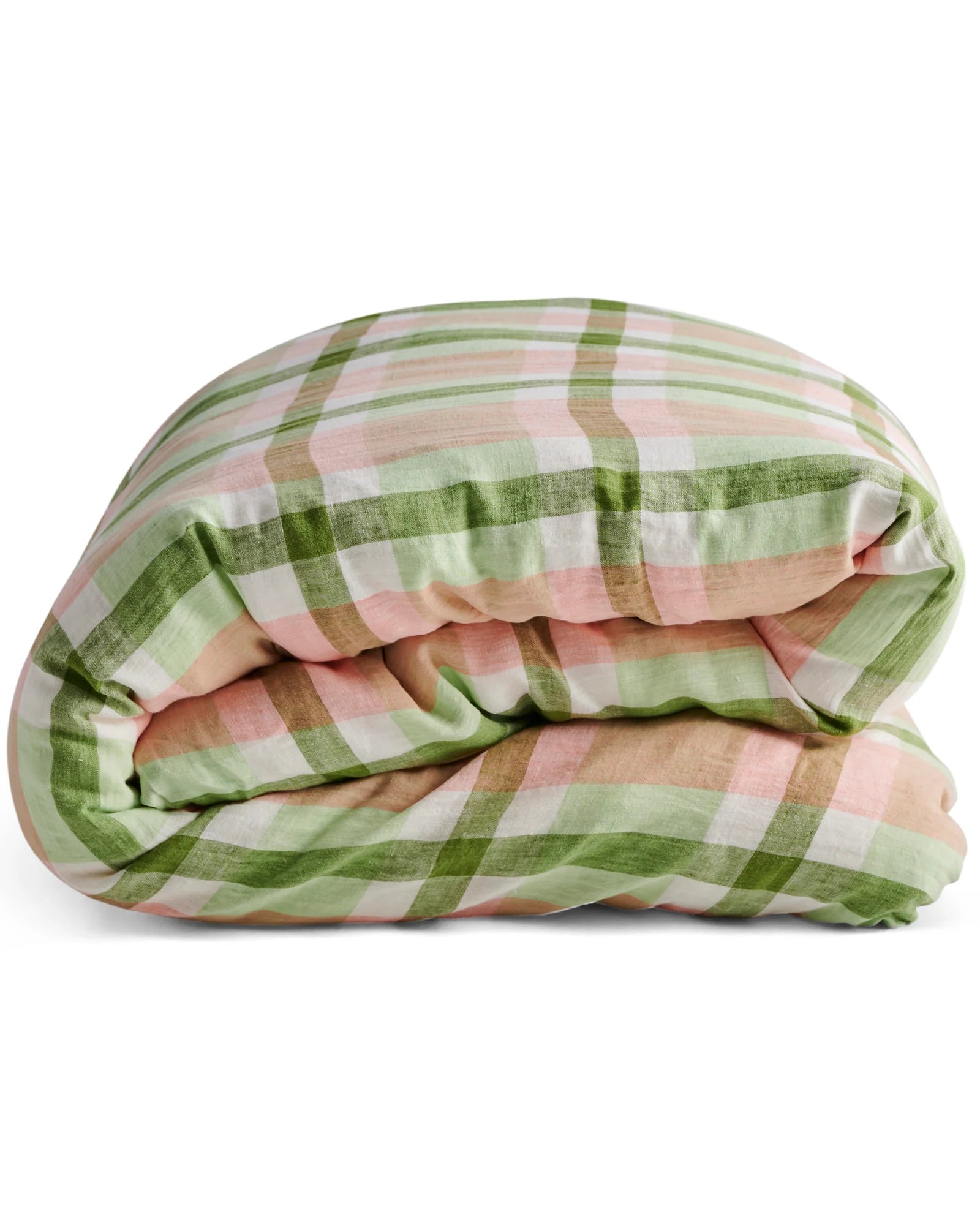 KIP & CO - LINEN QUILT COVER - PISTACHIO TARTAN