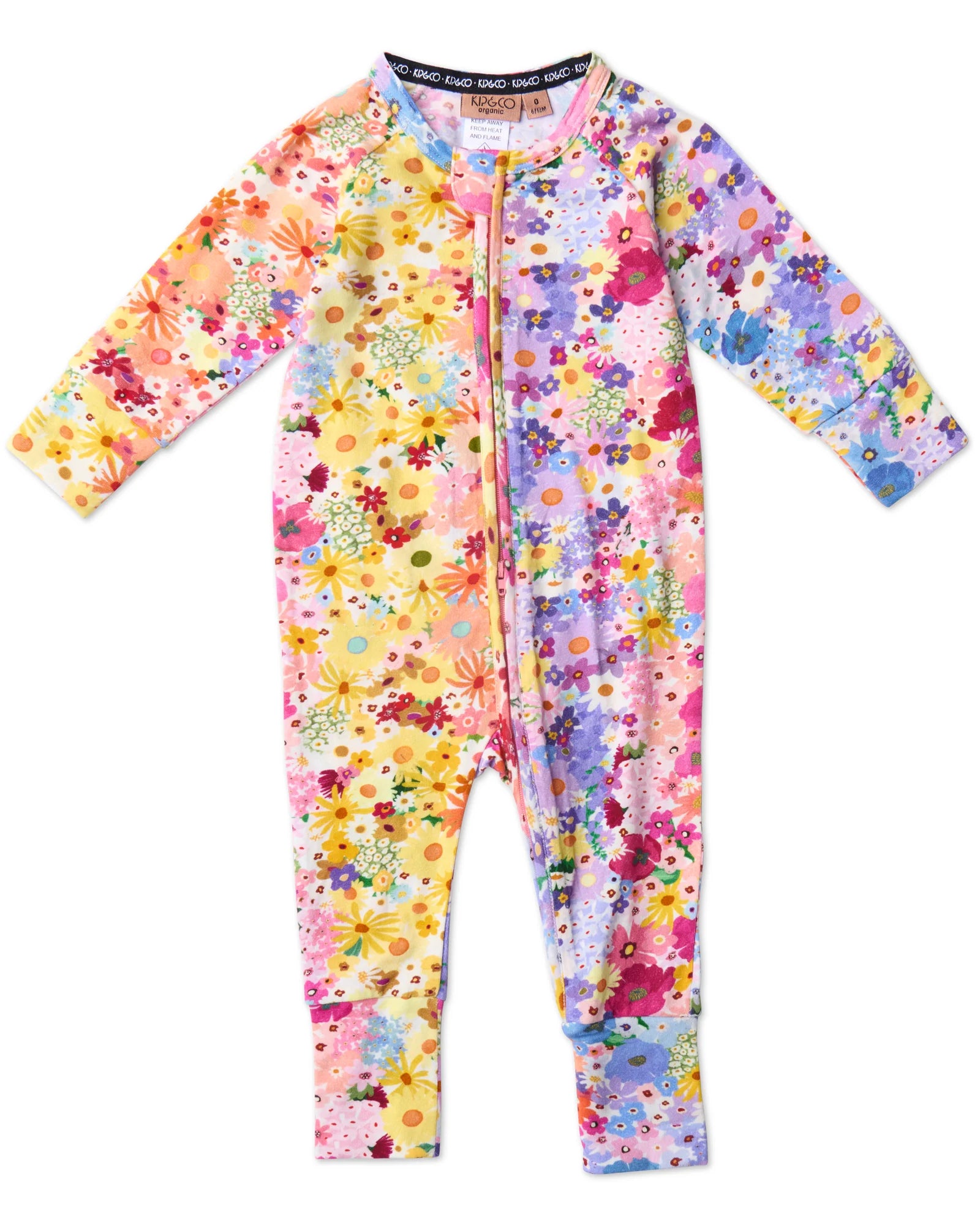 KIP & CO - ORGANIC LONG SLEEVE ZIP ROMPER - POSIE LANE