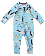 KIP & CO - ORGANIC LONG SLEEVE ZIP ROMPER - SPECIAL DELIVERY
