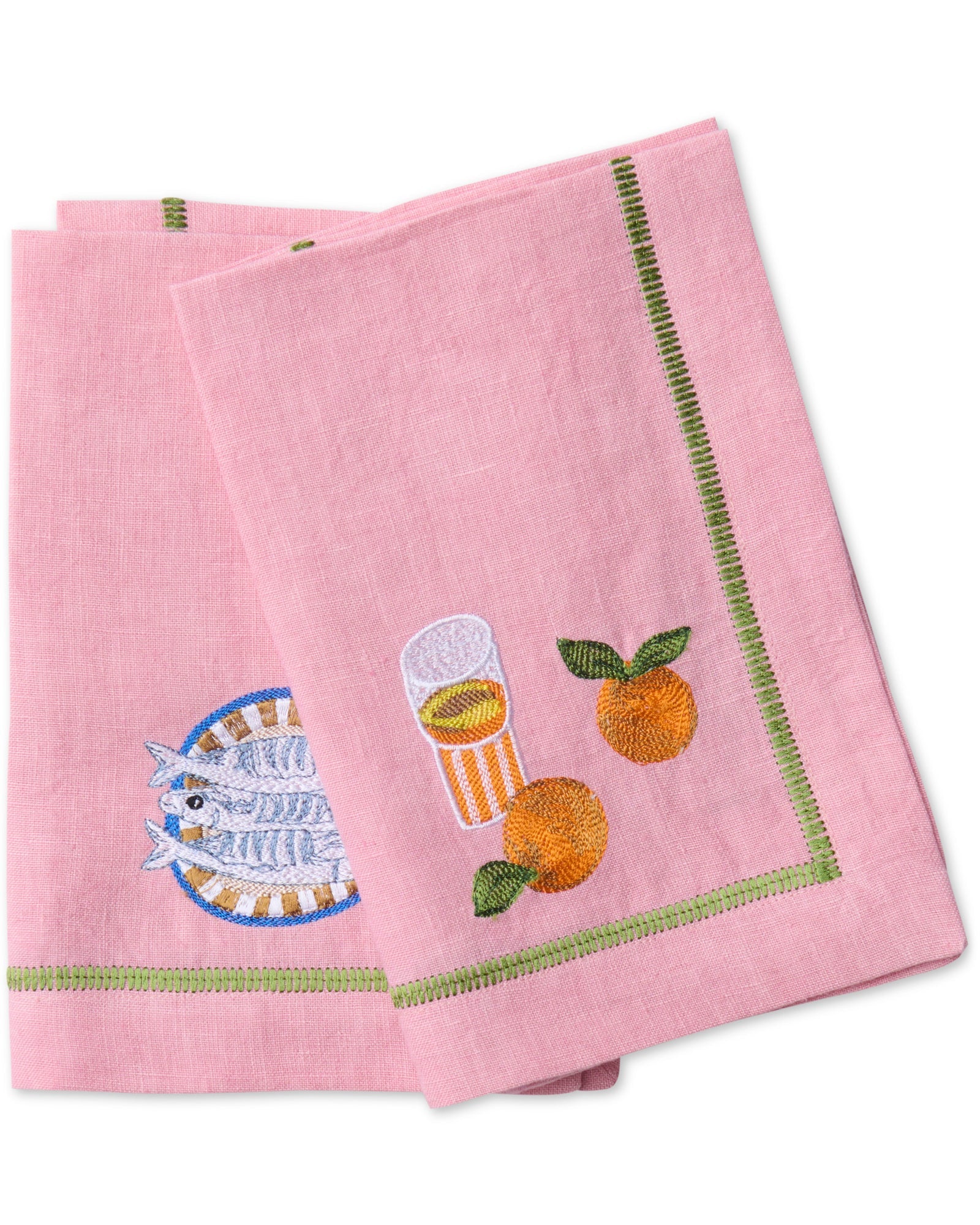 KIP & CO - EMBROIDERED LINEN 4P NAPKIN SET - SUPPER CLUB