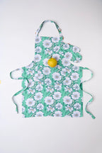 KIP & CO - LINEN APRON - TUMBLING FLOWERS GREEN