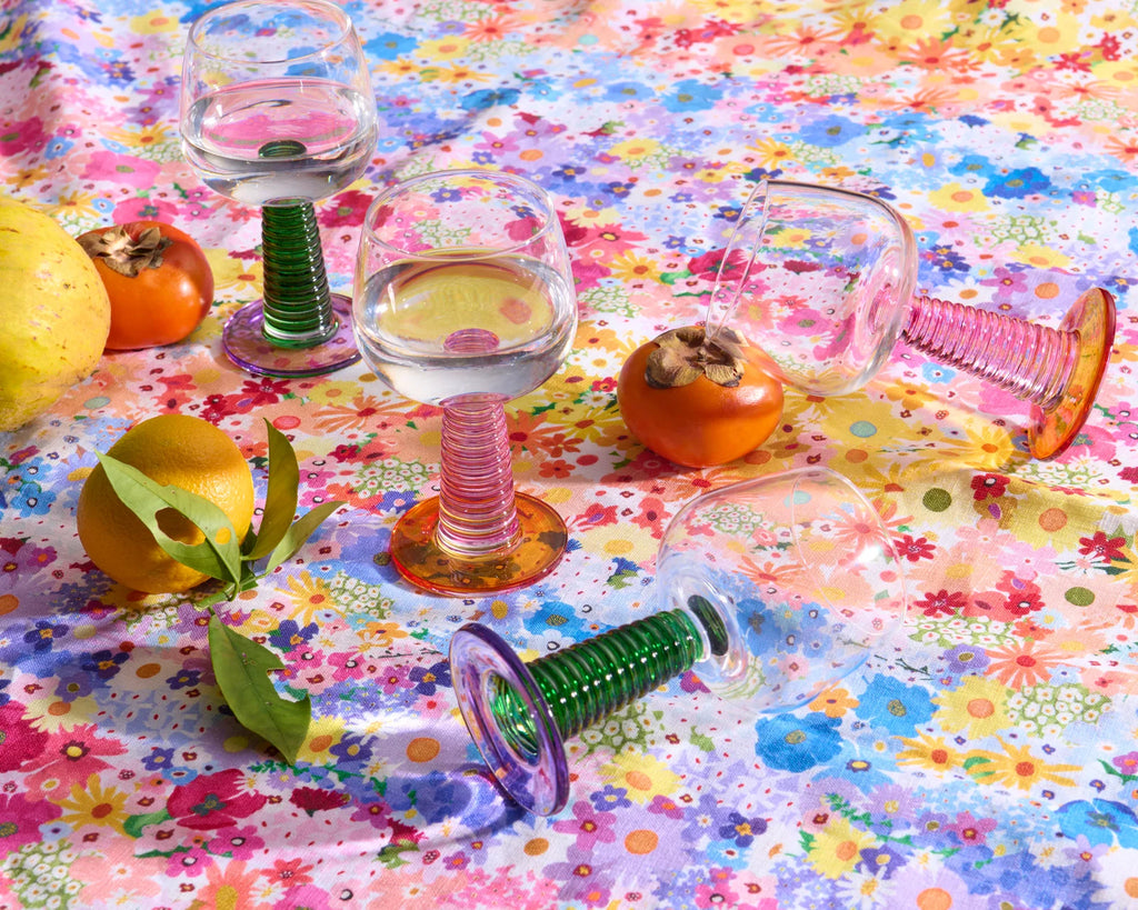 KIP & CO - STALK WINE GLASS 2P SET - GARDEN PARTY