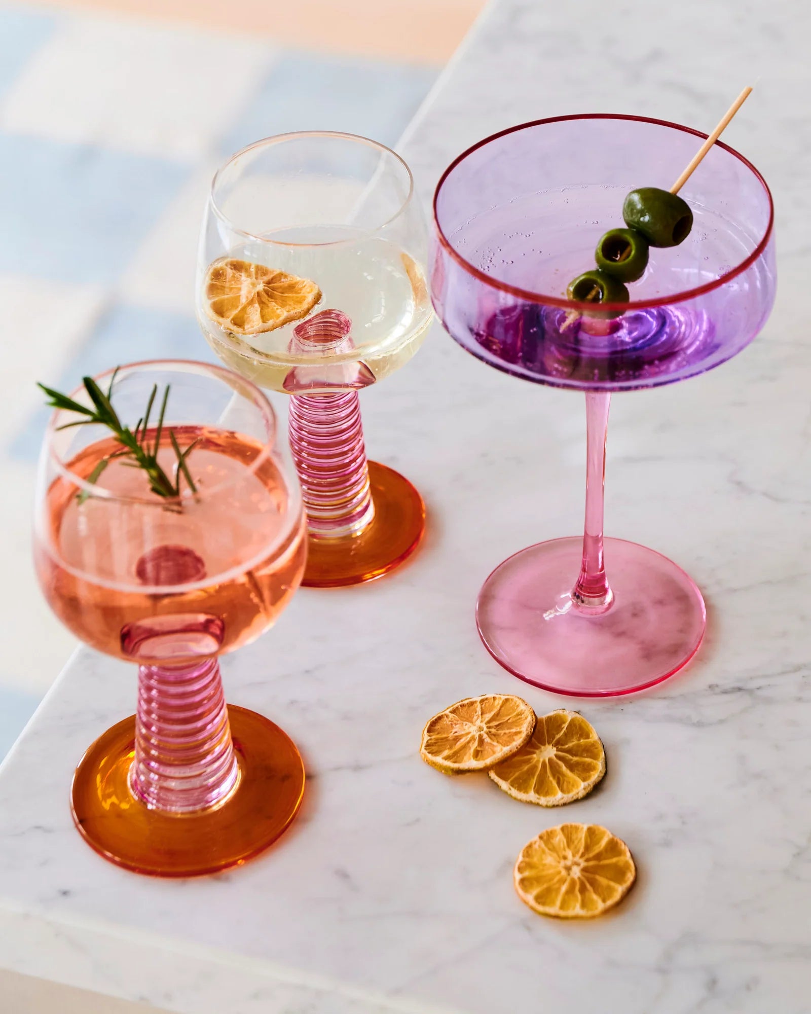 KIP & CO - STALK WINE GLASS 2P SET - SUNSET