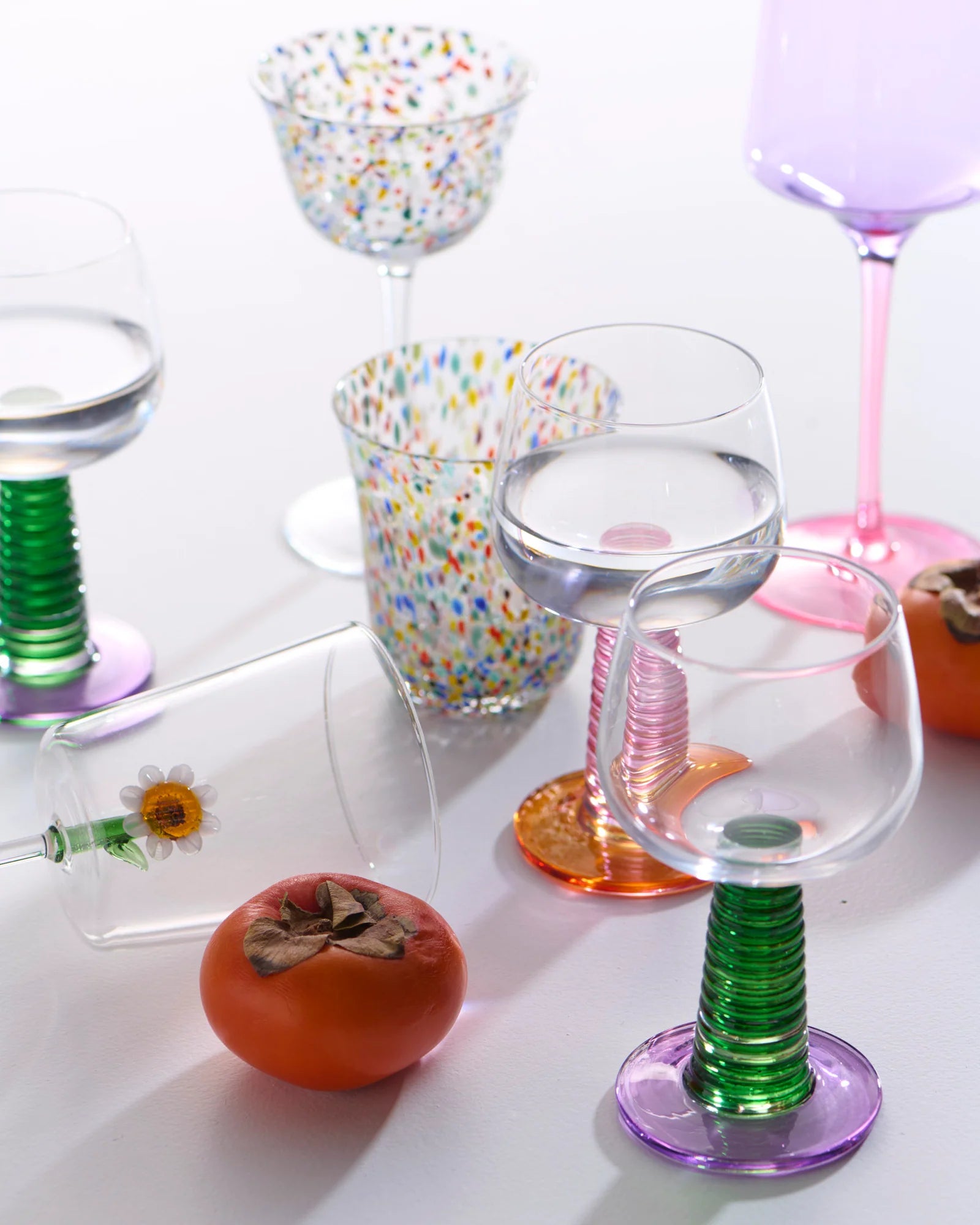KIP & CO - STALK WINE GLASS 2P SET - GARDEN PARTY